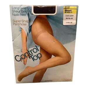 JCPenney Control Top Super Shaper Pantyhose Off Black Short 87